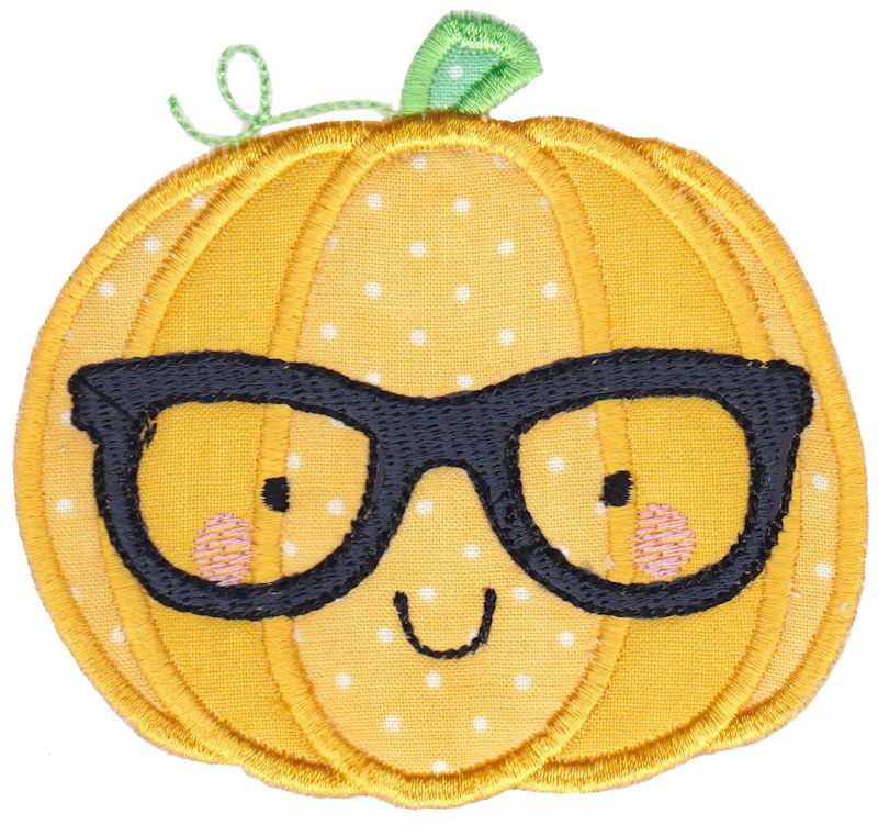 Hipster Pumpkin Applique