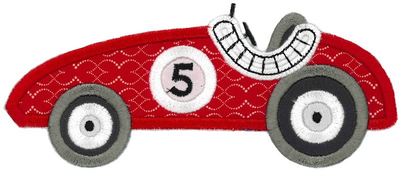 Race Cars Applique 1 5x7