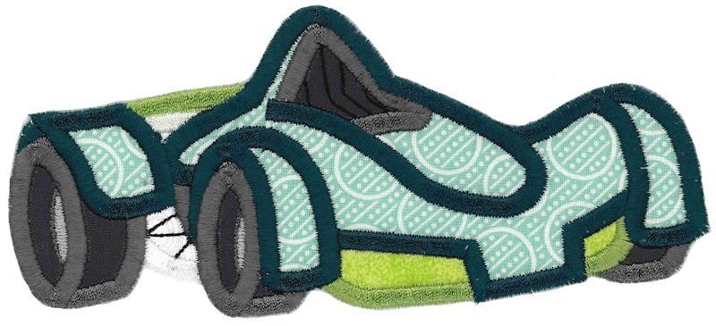 Race Cars Applique 12 5x7