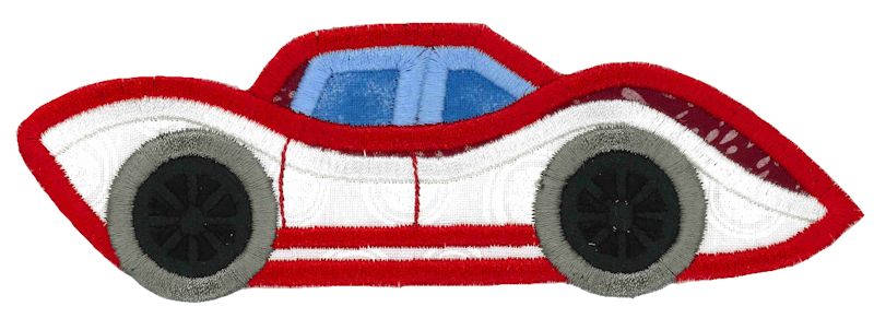 Race Cars Applique 6 5x7 