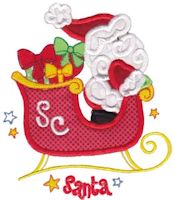 Santas Sleigh Applique 5x7