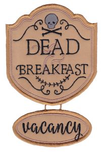 Dead Breakfast Vacancy Sign Applique