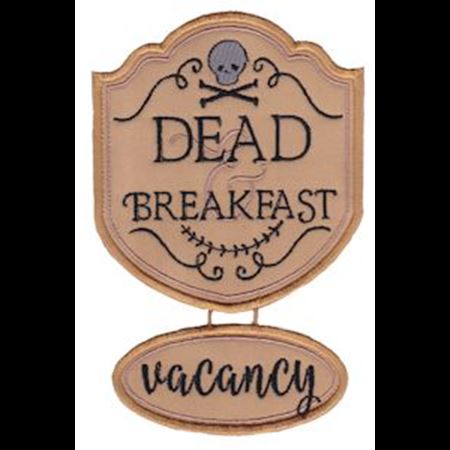 Dead Breakfast Vacancy Sign Applique