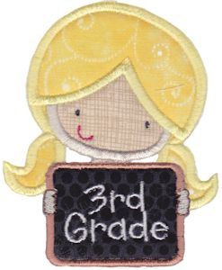 3rd Grade Girl Applique