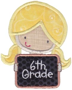 6th Grade Girl Applique