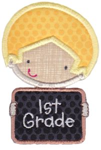 1st Grade School Boy Applique