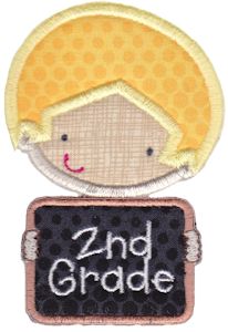 2nd Grade School Boy Applique