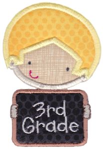 3rd Grade School Boy Applique