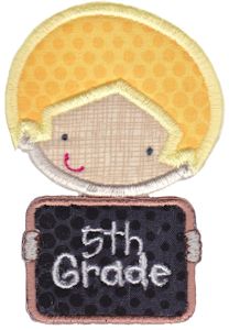 5th Grade School Boy Applique
