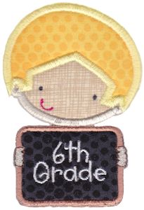 6th Grade School Boy Applique