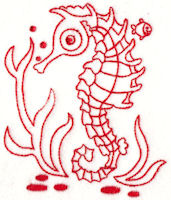 Seahorses Redwork