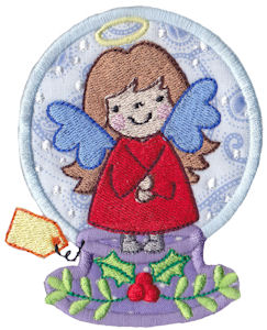 Applique Angel Snowglobe