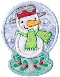Applique Snowman Snowglobe