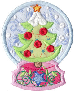 Applique Christmas Tree Snowglobe