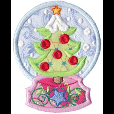 Applique Christmas Tree Snowglobe
