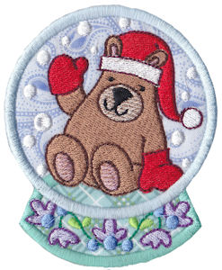 Applique Bear Snowglobe