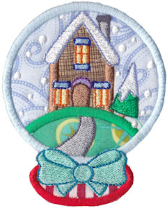 Applique Cottage Snowglobe