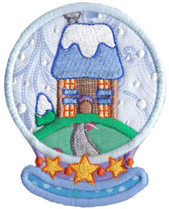 Applique House Snowglobe