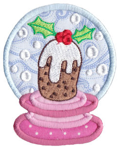 Applique Christmas Cake Snowglobe