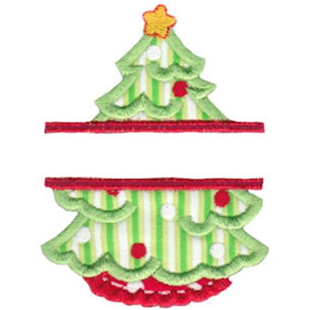 Split Christmas Tree Applique