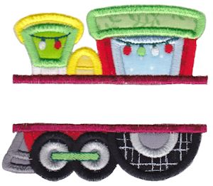 Split Christmas Train Applique