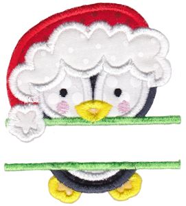 Split Christmas Penguin Applique