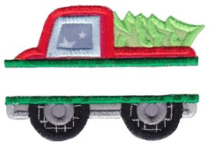 Split Christmas Truck Applique