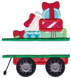 Split Wagon And Gifts Applique