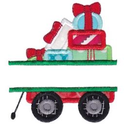 Split Wagon And Gifts Applique