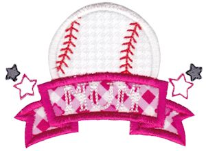 Baseball Mum Applique