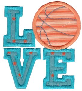 Love Basketball Applique