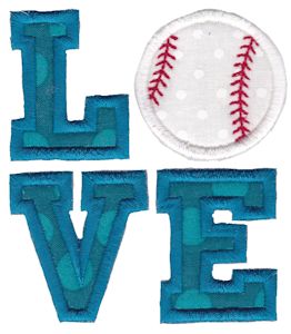 Love Baseball Applique