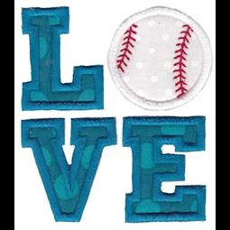Love Baseball Applique