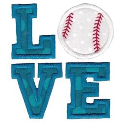 Love Baseball Applique