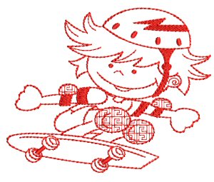 Sporty Boys Redwork 9