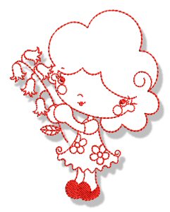 Spring Cuties Redwork 3