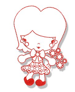 Spring Cuties Redwork 4