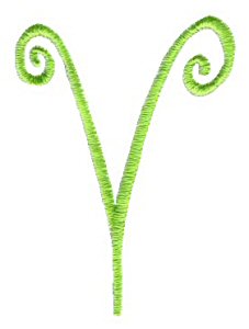 Swirly Alphabet Capital V