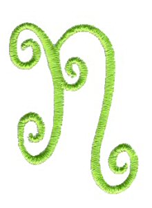 Swirly Alphabet Lower Case n