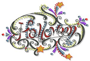 Swirly Halloween Doodads 5x7 10