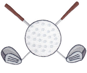 Filled Stitch Golf Clubs And Ball