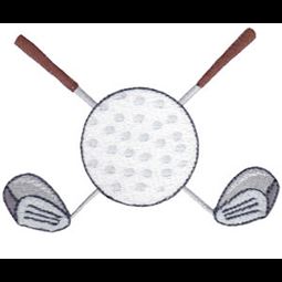 Filled Stitch Golf Clubs And Ball