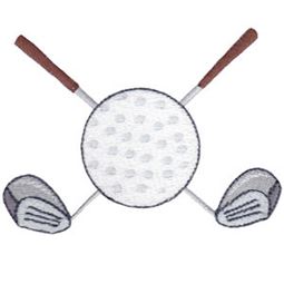 Filled Stitch Golf Clubs And Ball