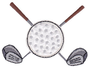 Applique Golf Clubs And Ball