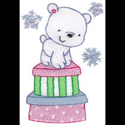 Polar Bear Standing On Presents
