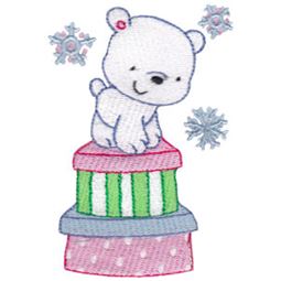 Polar Bear Standing On Presents