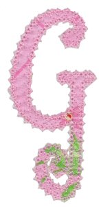 Vintage Delicious Applique Alphabet g