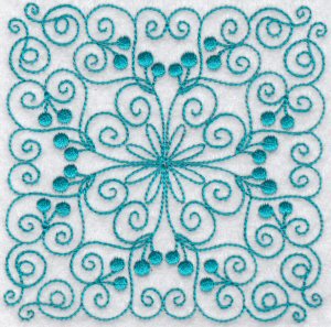 Wavy Quilt Blocks Redwork 1