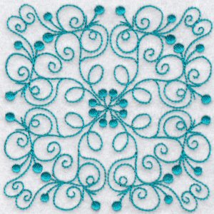 Wavy Quilt Blocks Redwork 10