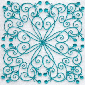 Wavy Quilt Blocks Redwork 11
